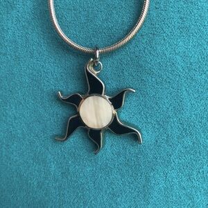Stone & Enamel Sun Pendant/charm